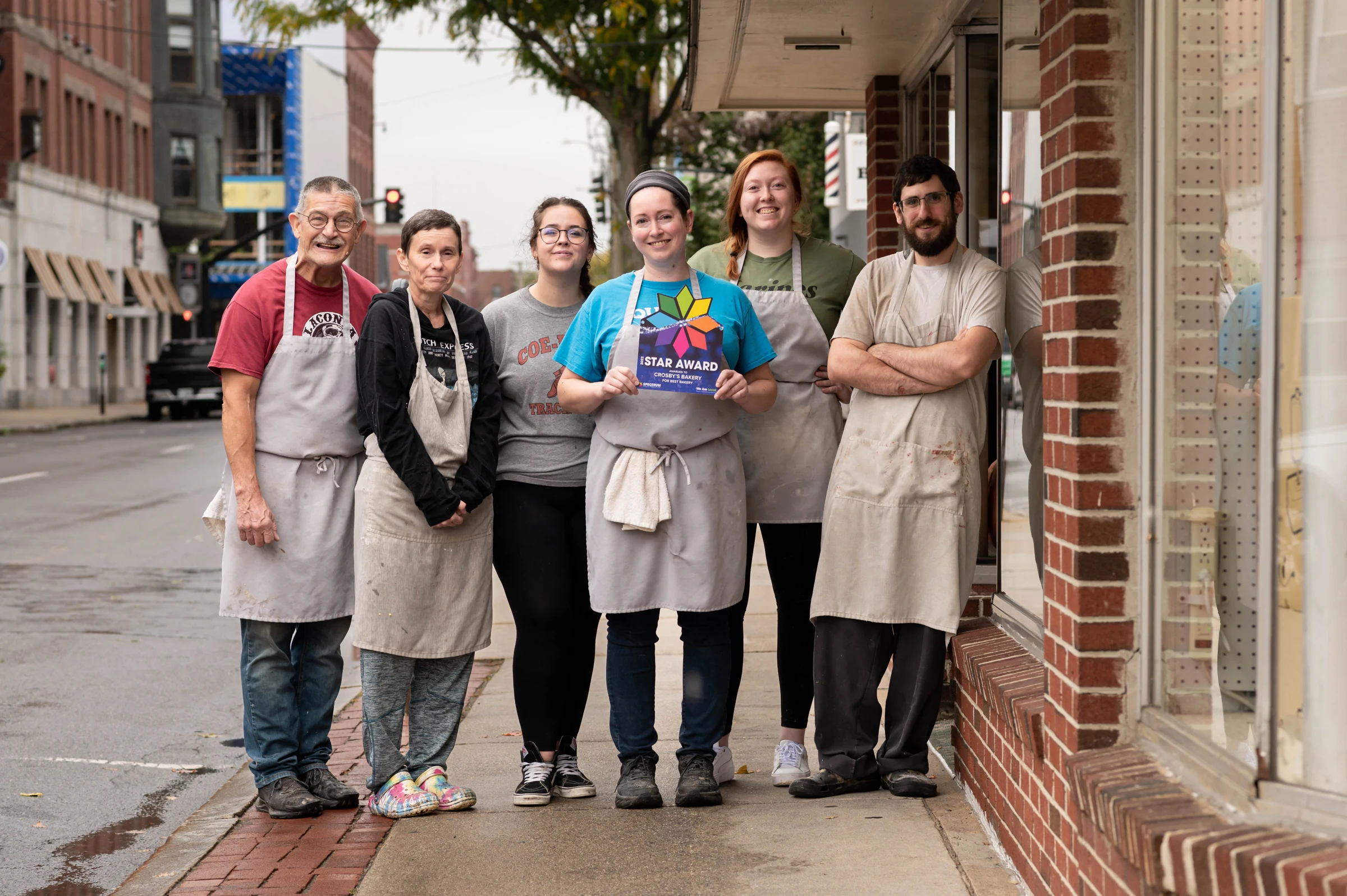 Crosby Bakery team holding its Spectrum Star Award for Best Bakery