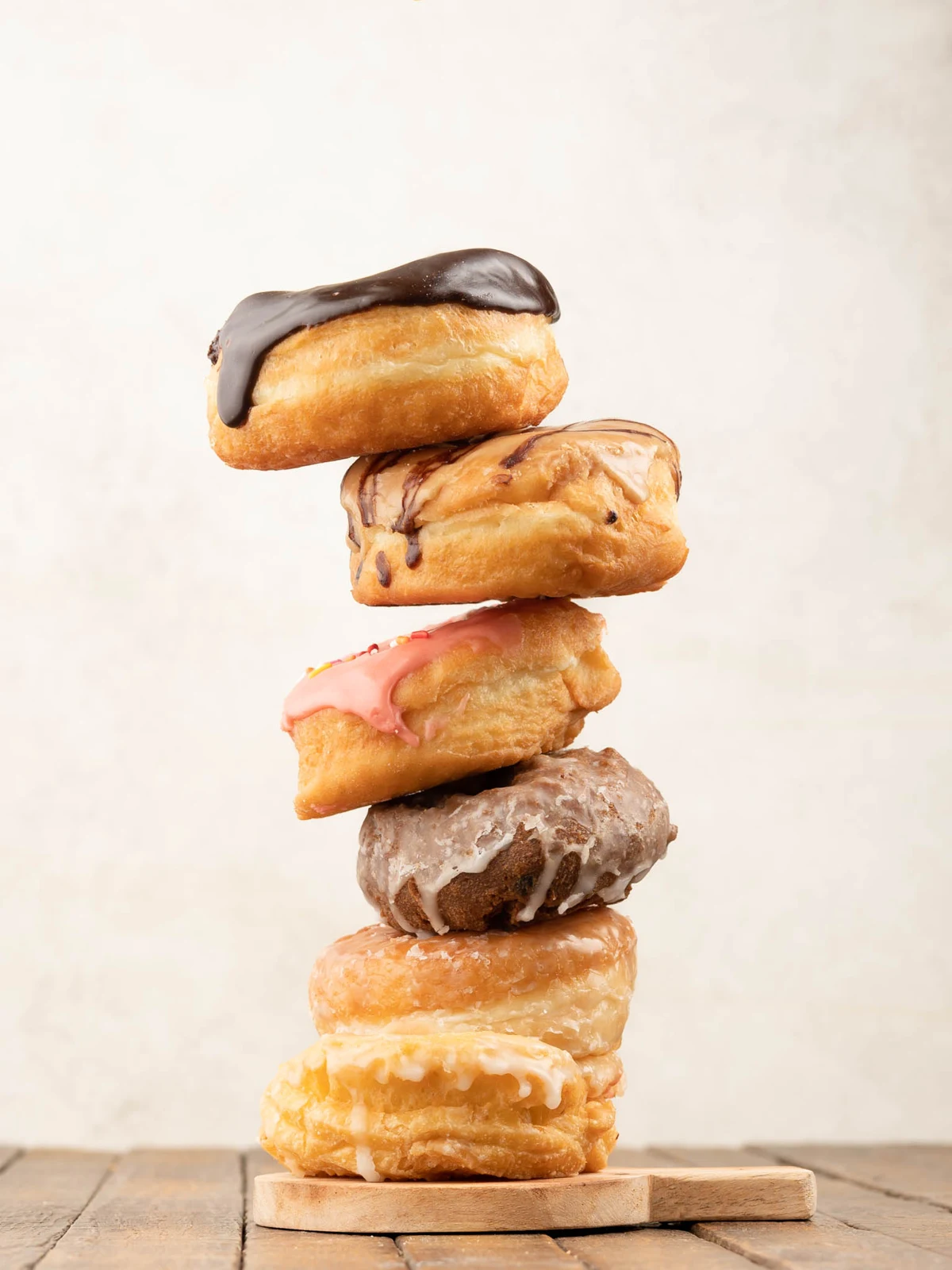 A stack of Crosby bakery donuts