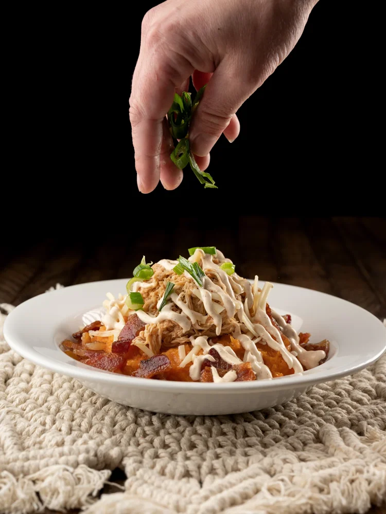 BBQ chicken sweet-potato bowl