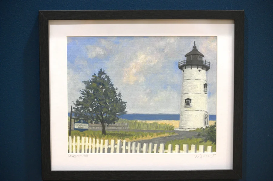 A lighthouse painting by Rachel Cochran