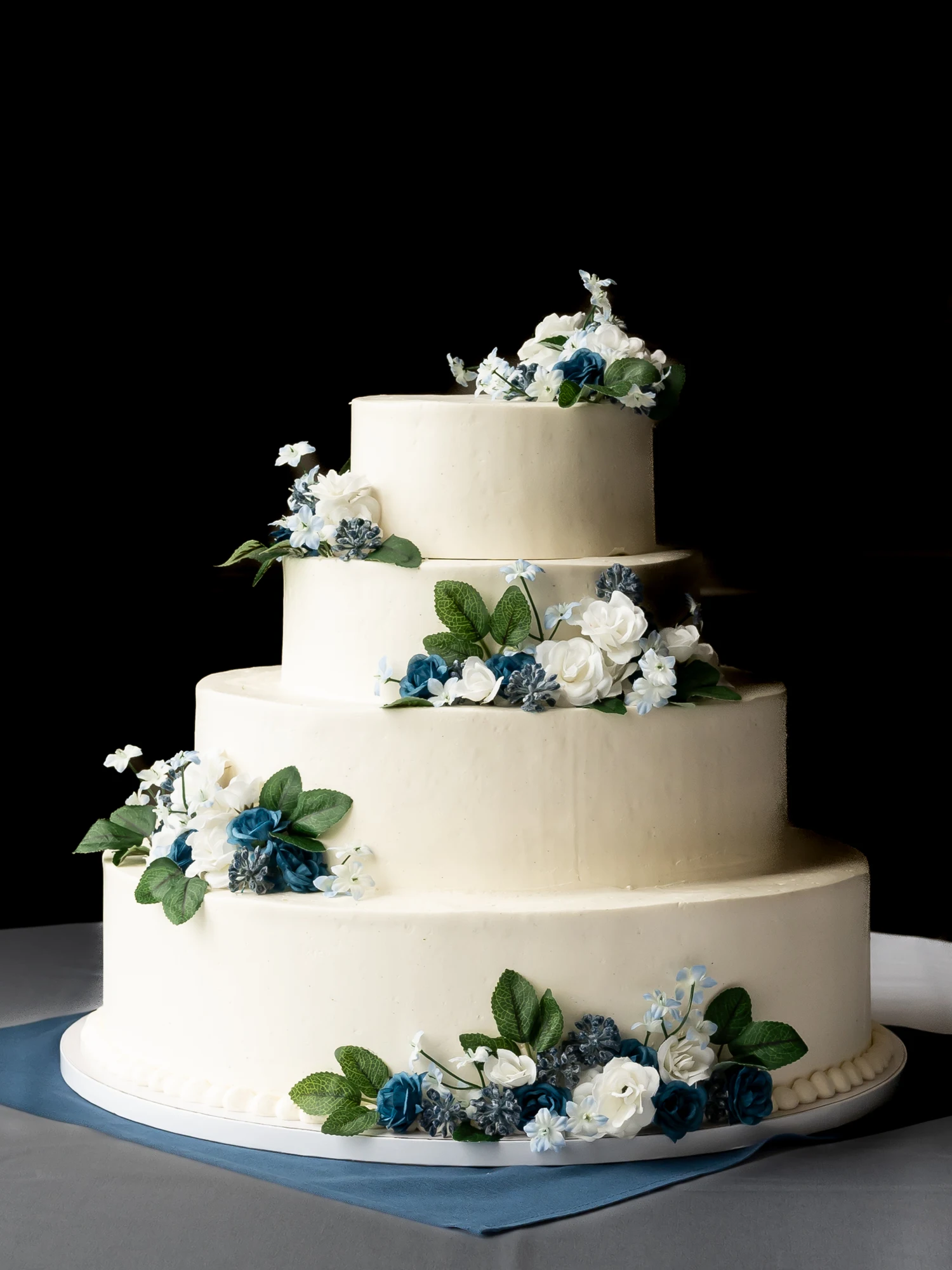 White flowers, something blue